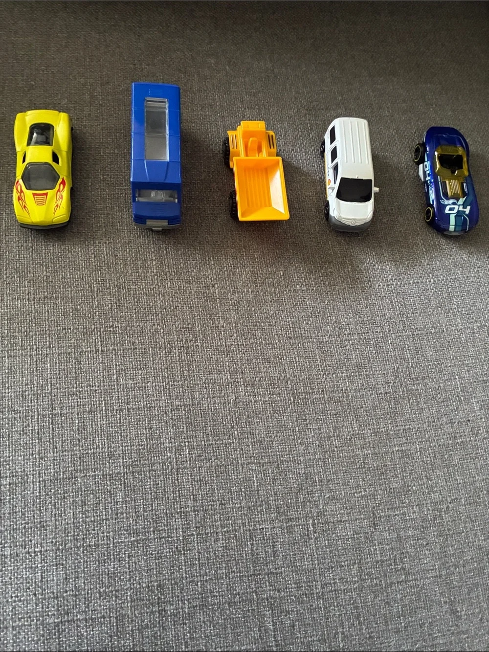 Assorted Kids Toy Vehicles - Yellow, Blue, Orange, White, Navy